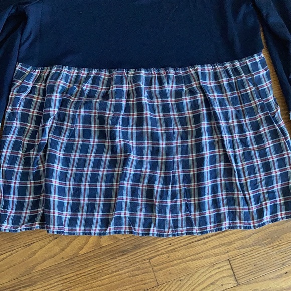 LOFT plaid mixed media top - Picture 7 of 12